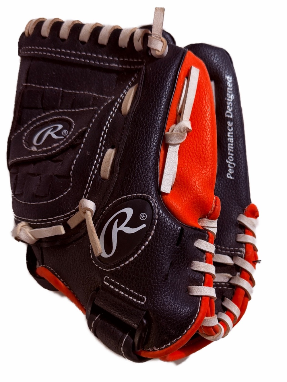 Rawlings PLAYER Series Baseball Glove Orange Black Childs Right Hand